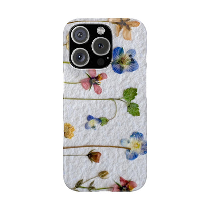 Dried Wild Pink and Purple Flower Image on Paper, Floral Slim Phone Cases, Case-Mate IPHONE16 and all sizes