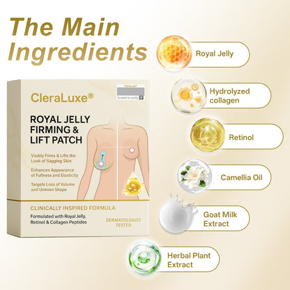 Official Online Offer | CleraLuxe® 🌞 ROYAL JELLY FIRMING & LIFT PATCH - Safe to use during breastfeeding – suitable for concerns such as underdeveloped breasts, sagging, flatness, skin creasing, and nipple pigmentation.