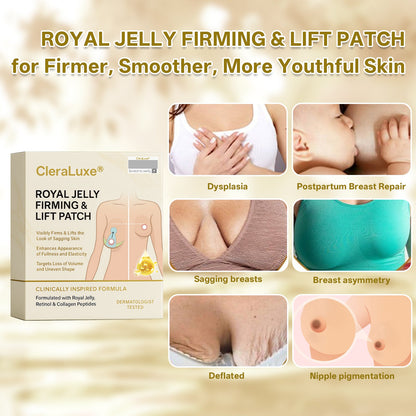 Official Online Offer | CleraLuxe® 🌞 ROYAL JELLY FIRMING & LIFT PATCH - Safe to use during breastfeeding – suitable for concerns such as underdeveloped breasts, sagging, flatness, skin creasing, and nipple pigmentation.