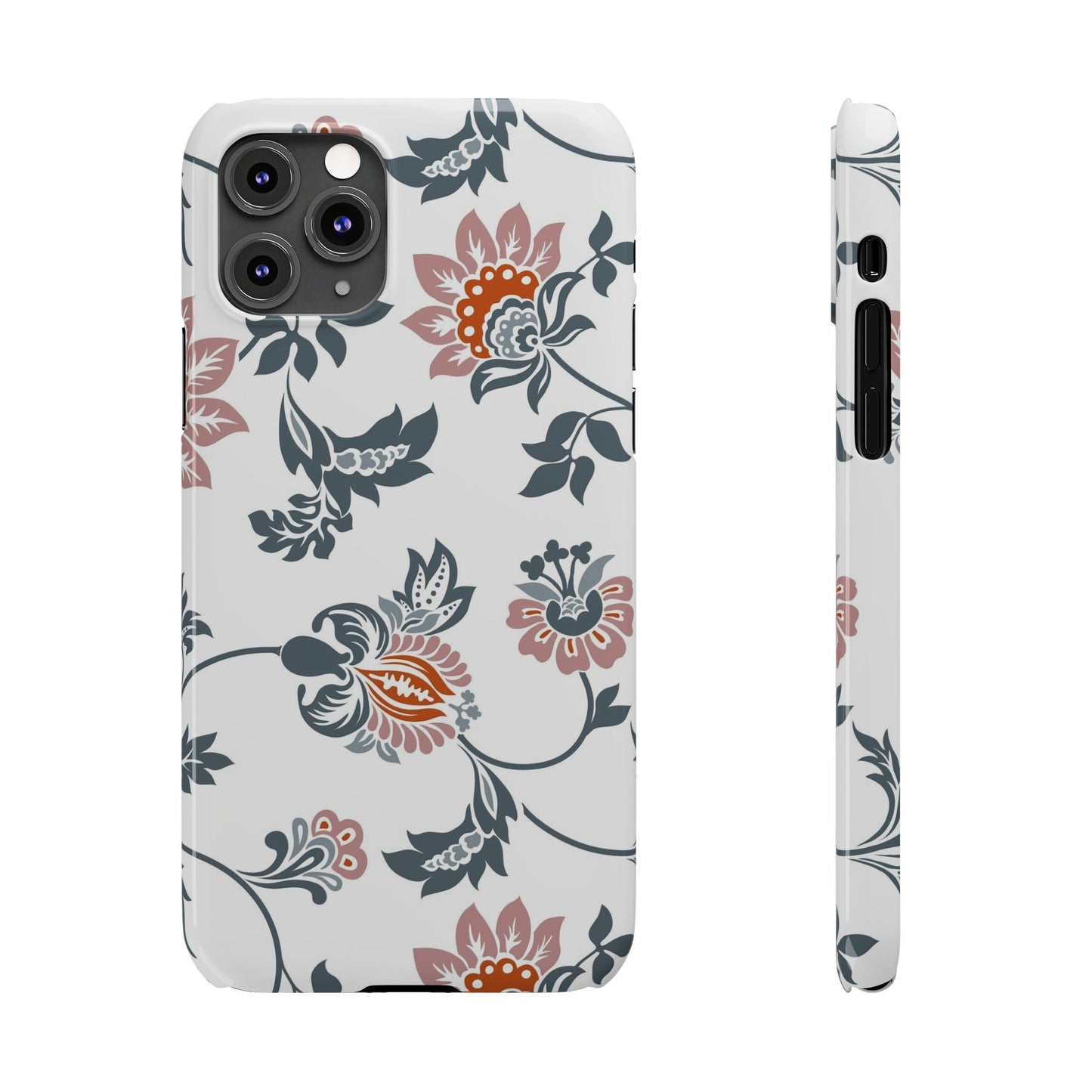 Pink and Green Flower Pattern, Floral Slim Phone Cases, Case-Mate IPHONE16 and all sizes