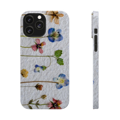 Dried Wild Pink and Purple Flower Image on Paper, Floral Slim Phone Cases, Case-Mate IPHONE16 and all sizes