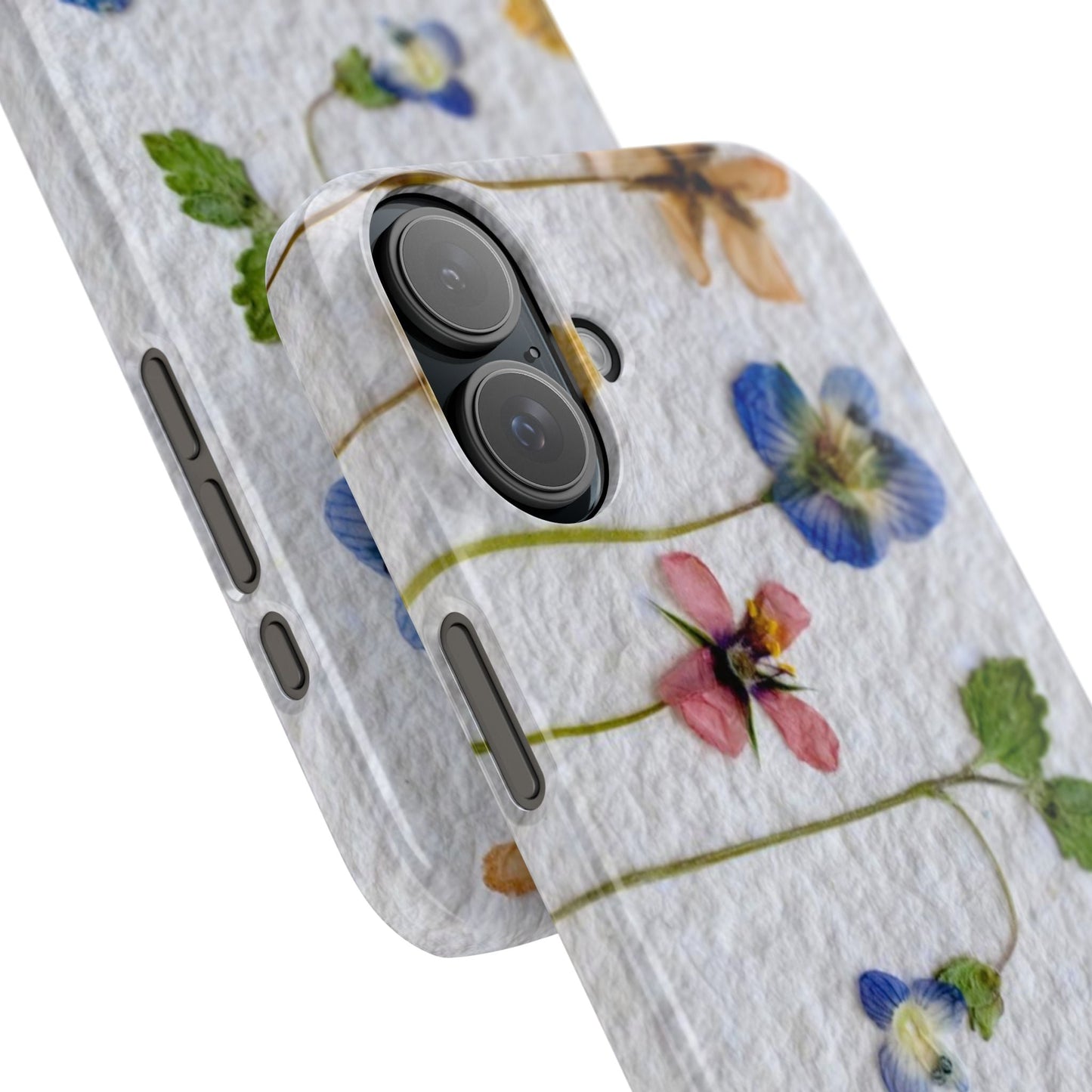 Dried Wild Pink and Purple Flower Image on Paper, Floral Slim Phone Cases, Case-Mate IPHONE16 and all sizes