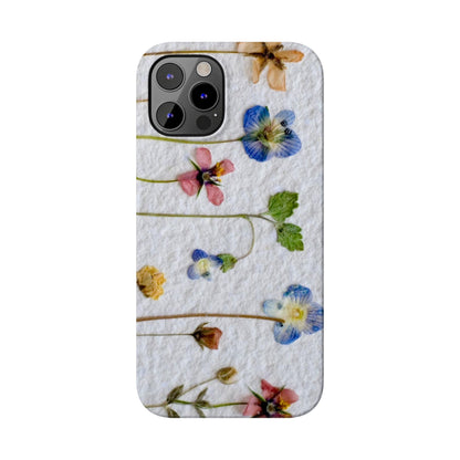 Dried Wild Pink and Purple Flower Image on Paper, Floral Slim Phone Cases, Case-Mate IPHONE16 and all sizes