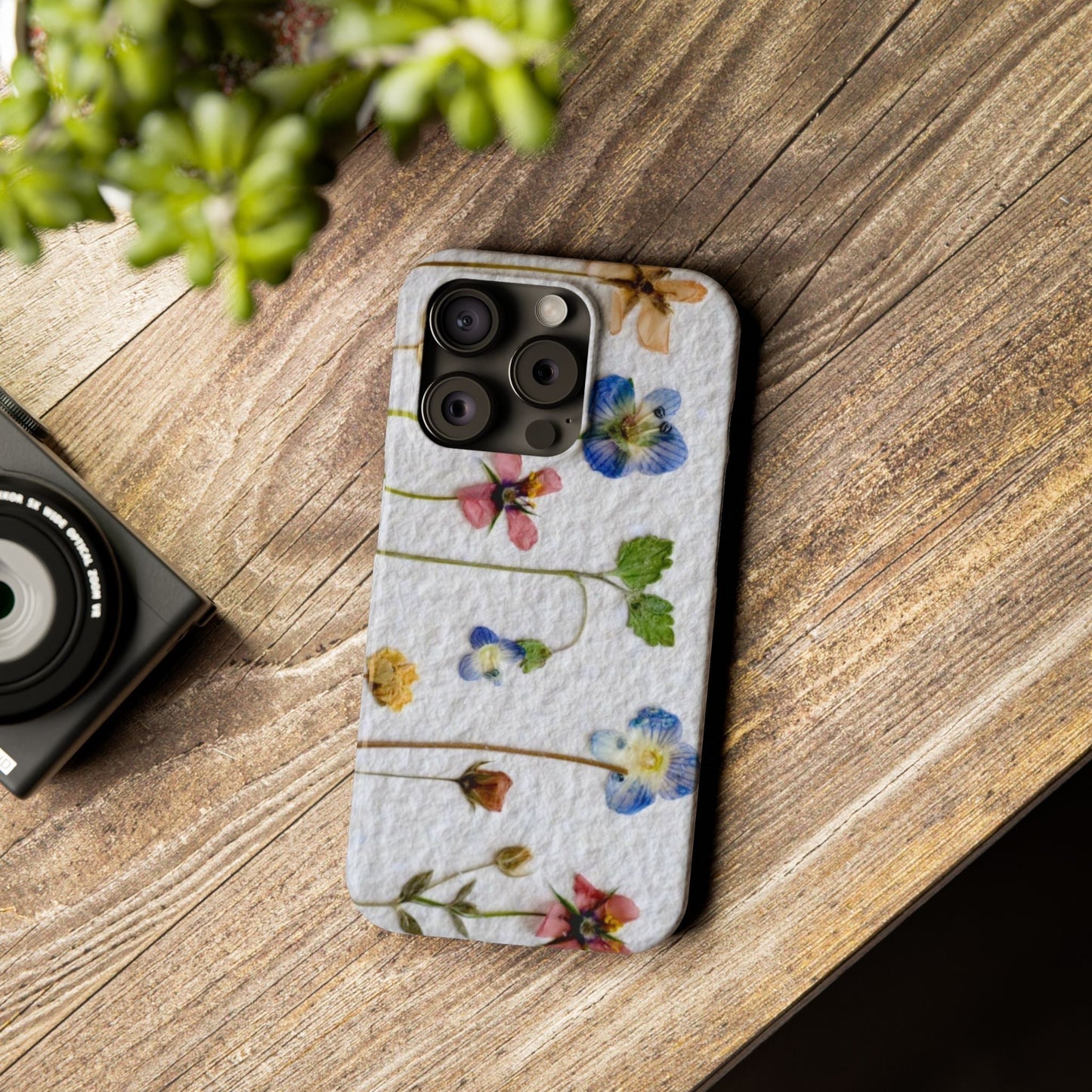 Dried Wild Pink and Purple Flower Image on Paper, Floral Slim Phone Cases, Case-Mate IPHONE16 and all sizes